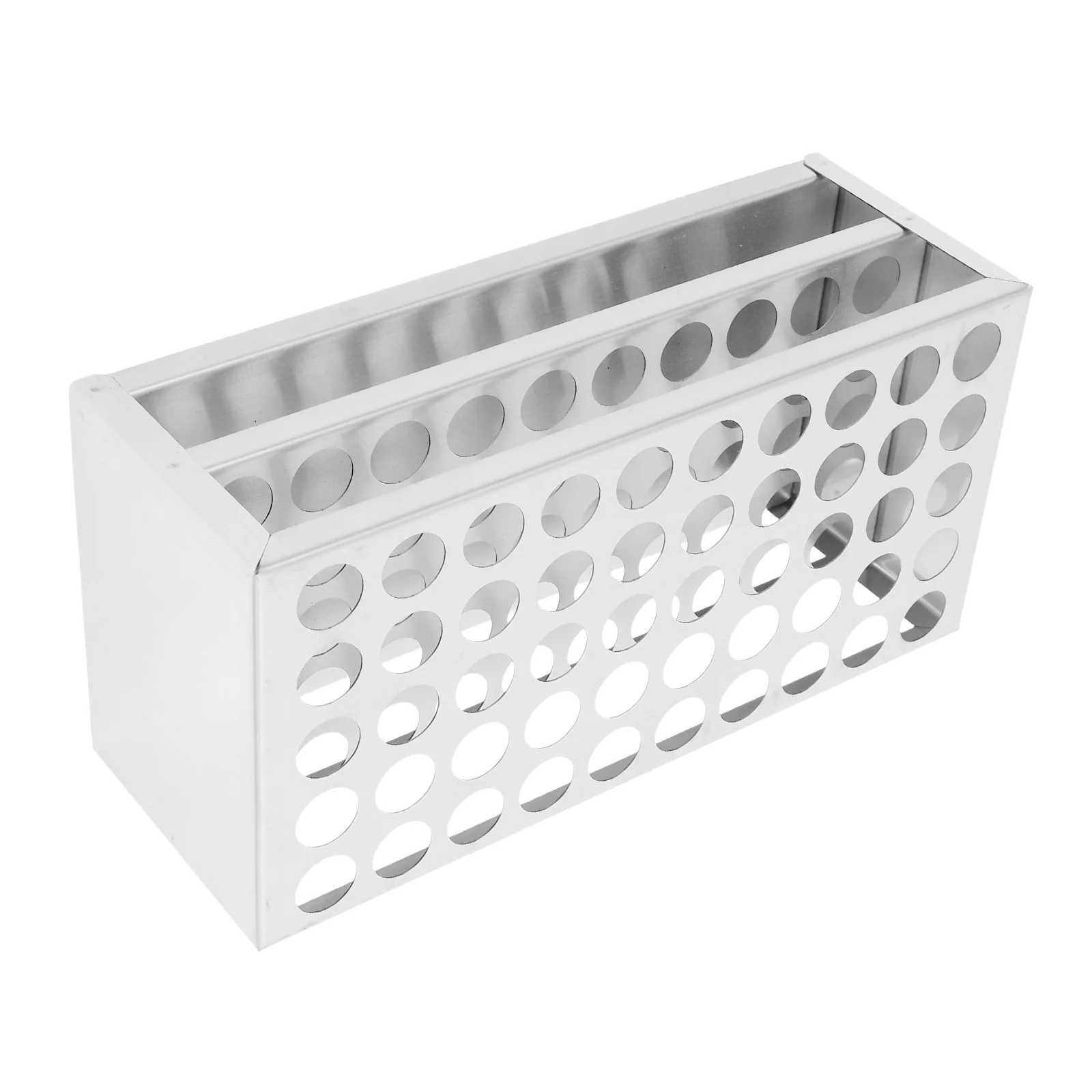 

Stainless Steel Test Tube Display Rack 50-Slot Solid Durable Laboratory Organizer Tube Holder Sampling Storage