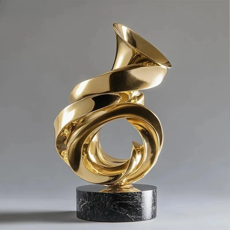 Creative Twisted Line Gold Plated Sculpture Modern Crafts Desk Decoration Minimalist Ornaments Sculpture Room Aesthetics Decor