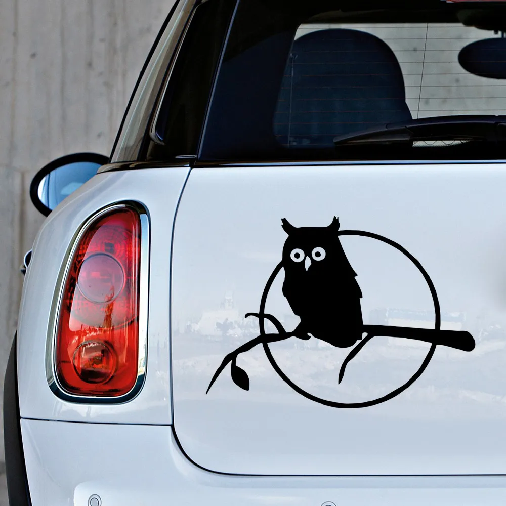 MIGNATIS - Owl Sticker Waiting on the Branch Mural Art Decal For Car Window Loptop Decoration Vinyl Stickers Waterproof Self adh