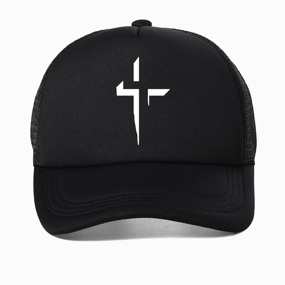 

Summer men's Outdoor Sports hats Cross Creative print Baseball Cap Fashion Unisex mesh Breathable Snapback hat Bones