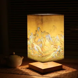 Chinese Style Traditional Retro Solid Wood Nostalgic Bedroom Bedside Lamp Guesthouse Decoration Tea House Warm Light