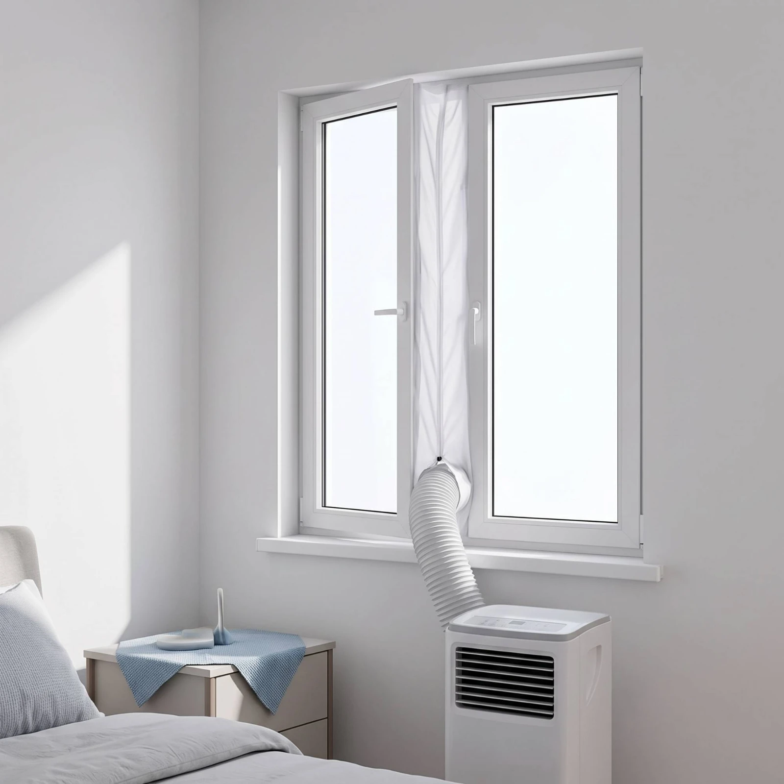 Portable Air Conditioner Window Seal Kit No-Drill Portable Air Conditioning Window Seal Kit Curtain Water-Resistant Sturdy