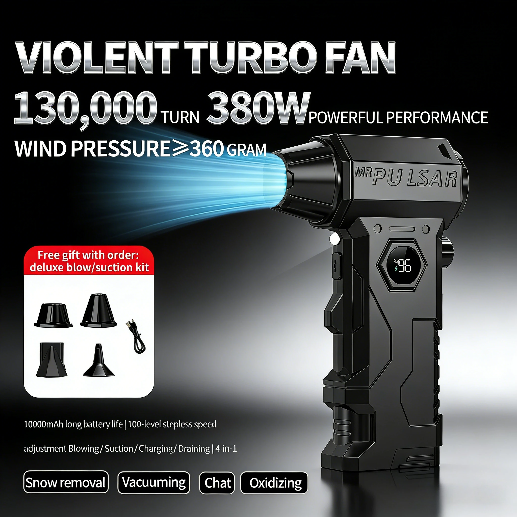 

X7 Vacuum Blower Air Pump 130000RPM 3-in-1 PC Car Keyboard Cleaner