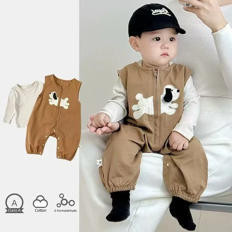 

Baby Boys Spring New Cartoon Leisure Outing Jumpsuit Set Girls Spring Autumn Super Cute Baby Outer Round Neck Soft Cotton 2Pcs