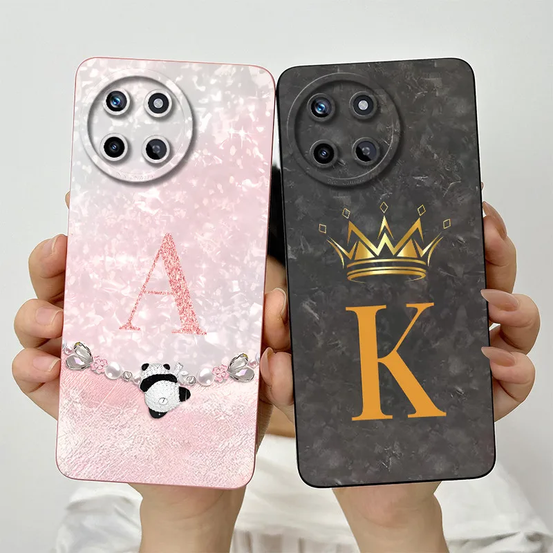 For Realme 11 4G Case Realme 11 4G RMX3636 Phone Case Fashion Crown Letters Full Package Matte Anti Drop Soft Protective Cover