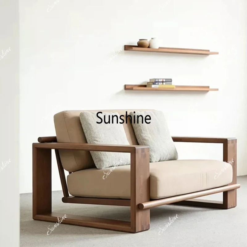 

Simple living room sofa office negotiation atmosphere solid wood sofa reception areaTJ