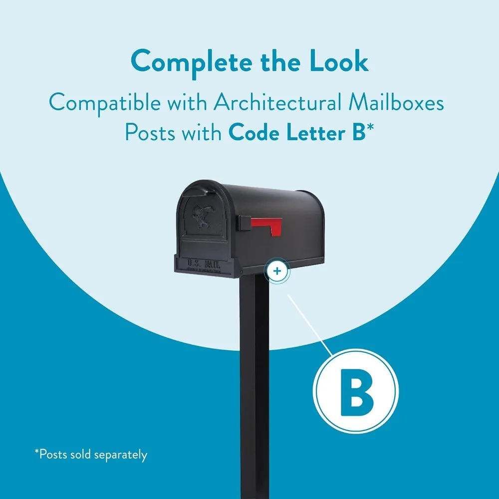 Large Capacity Galvanized Steel Mailbox, Weatherproof Post Mount for Homeowners, Easy Installation & Secure Closure