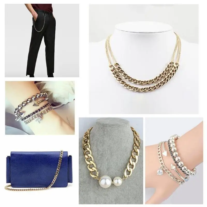 A52E Twisted Cable Crucifix Necklace Finding Chains for DIY Crafts Silver Golden Cha