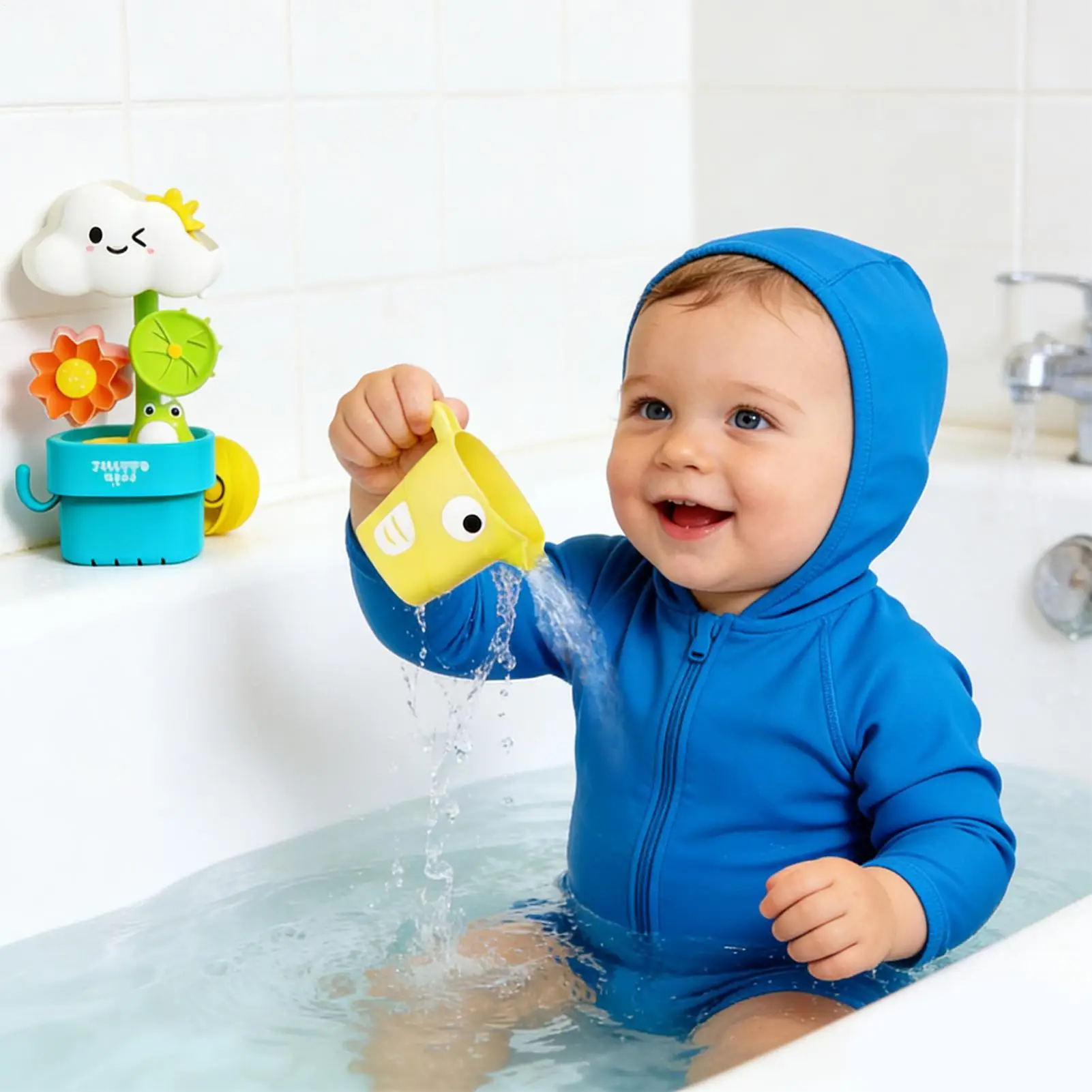 Bath Toys Cloud Set With Watering Cup Bath Time Game For Home Travel Bathroom Bathtub Shower Kids Boys Girls Ages 1-3