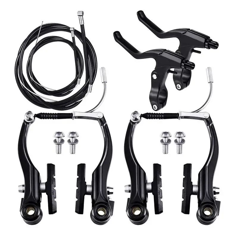 Complete Bike Brake Set Alloy Weather Resisting Mountain Bike Brake Cable And Lever Kit