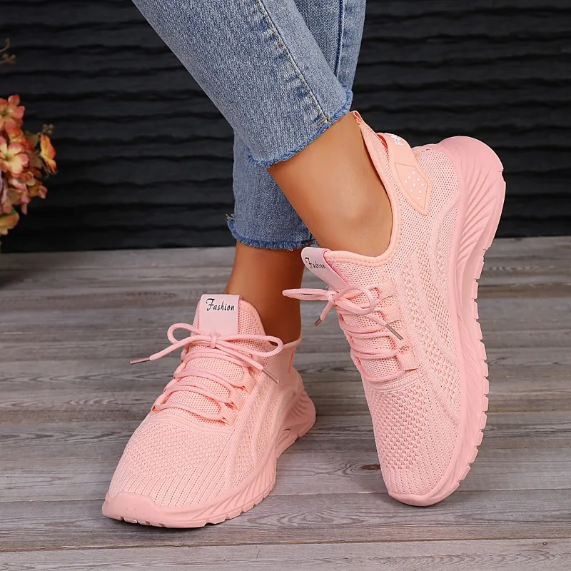 Women's Sneakers 2024 Autumn Fashion Slip on Walking Shoes Lady Casual Knit Breathable Flats Tennis Shoes Zapatos De Mujer