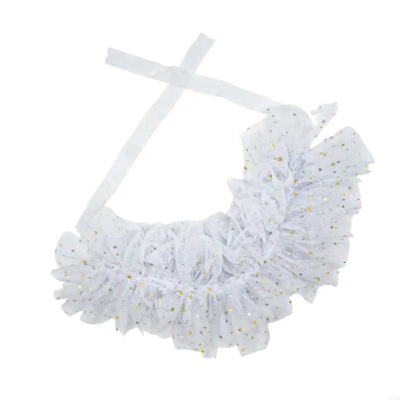 Breathable Tulle Neck Wrap Decorated With Star Cosplay Neckwear For Comfortable Long Hour Costuming 6XDA