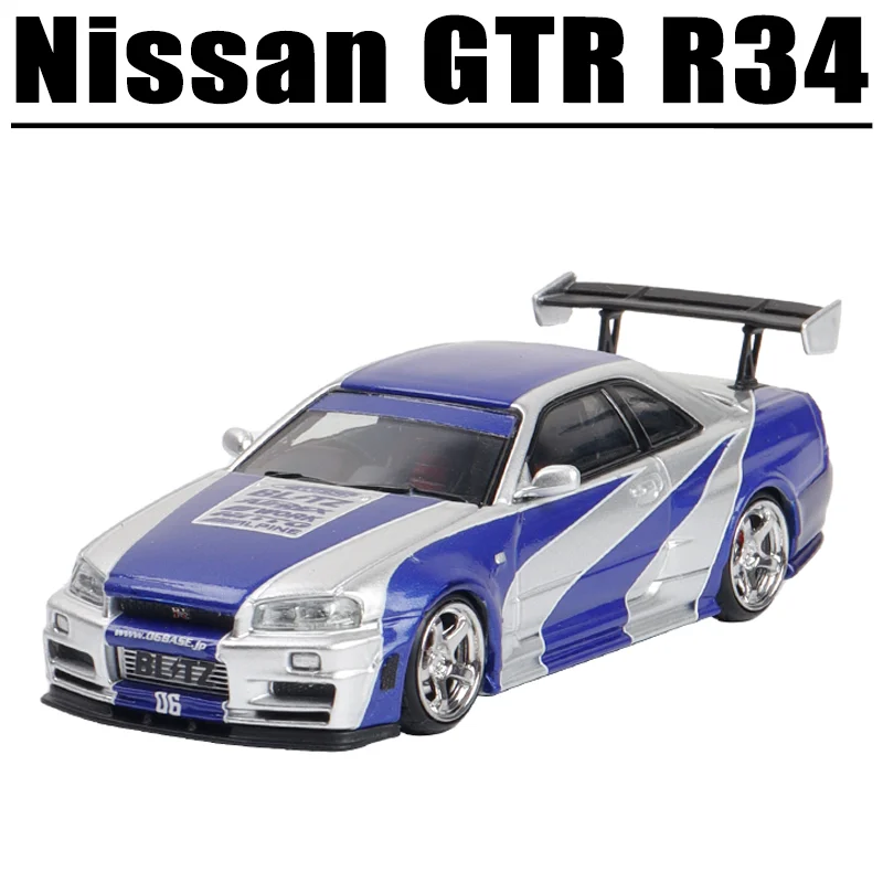 

FS 1/64 Nissan GTR R34 Alloy Toy Motor Vehicle Diecast Metal Model Gifts