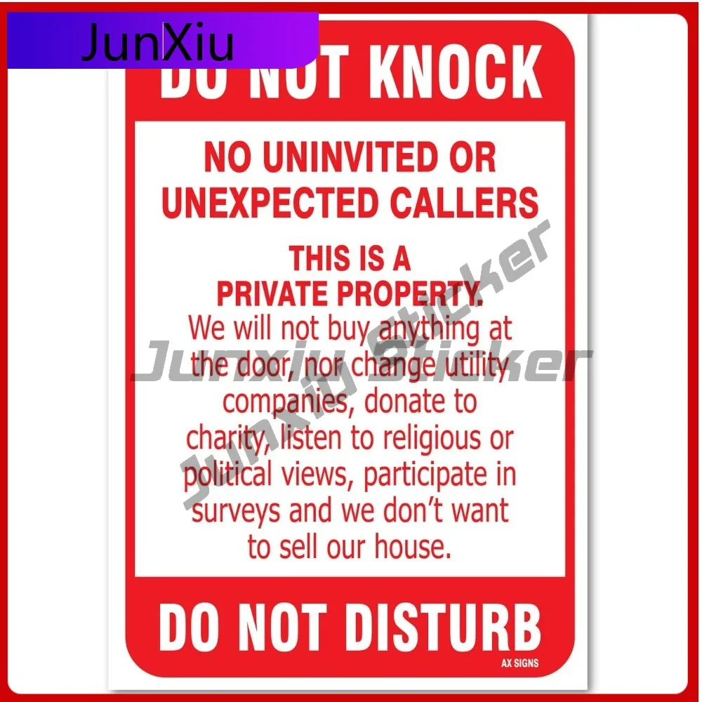 

No Soliciting Sign Do Unique Car Walls Window Bumper Waterproof Vinyl Camper Van Accessory Vintage Funny Cool Funny Retro Cool