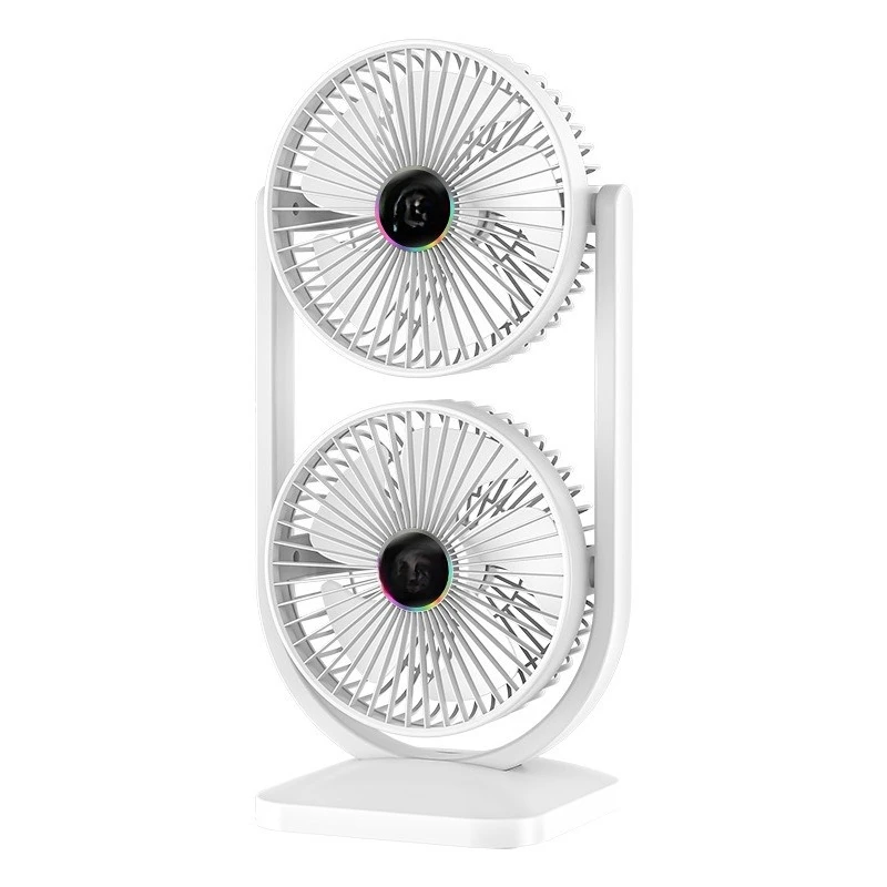 

Double head USB charging fan, desktop floor fan