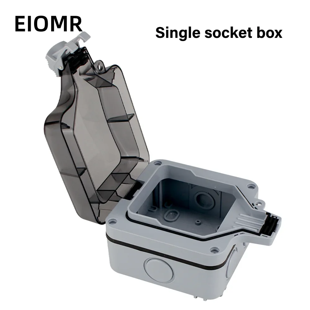 EIOMR IP66 wasserdichte staubdichte Box, geschaltete Steckdose für den Außenbereich, Steckdosenbox, geeignet für Outdoor-Gärten, Zuhause, Badezimmer