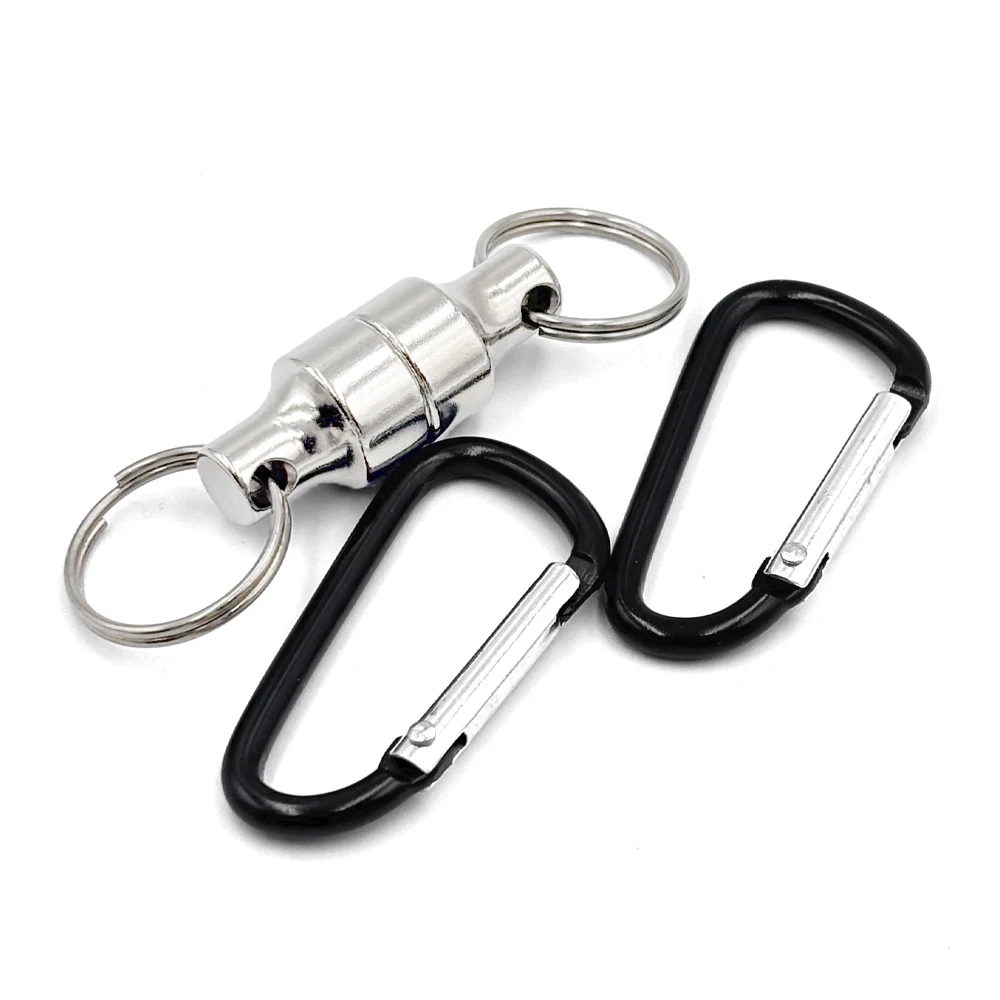 Herramienta magnética para Pesca de carpa, soporte de liberación, Retractor de Pesca con mosca, Clip de liberación de red con llavero, mosquetón, Clip de Pesca