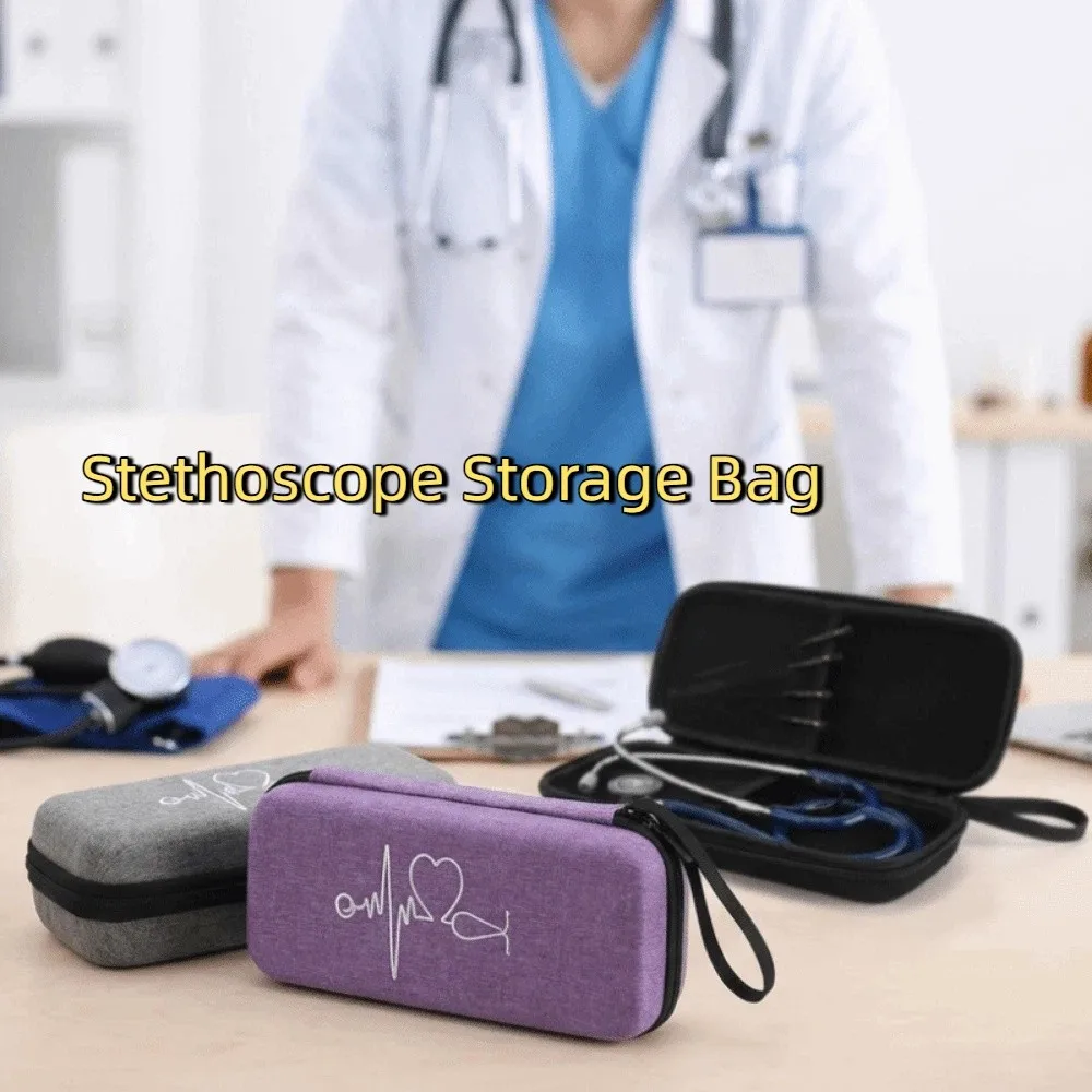 EVA Stethoscope Storage Bag Hard Shell Empty Portable Storage Box Mesh Pockets Shockproof Stethoscope Carrying Case For Home