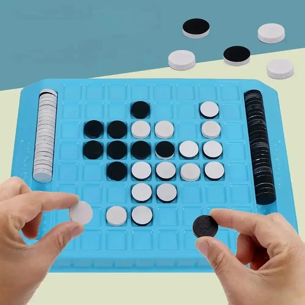 

Настольная игра, флип, черно-белая шахматная доска, интерактивная портативная детская перевернутая шахматная доска для родителей и детей, сенсорный флип Монтессори