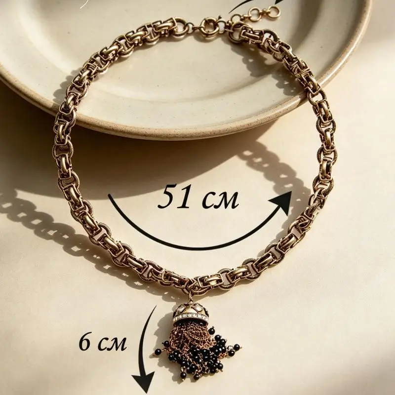 1 Stück Mädchen Modeschmuck Partygeschenk Perlenkette Anhänger mit Strass-Quasten Halskettenanhänger für Frauen – Detail 6
