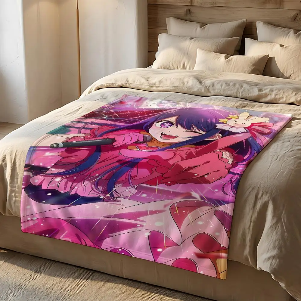 Anime Oshi no Ko Throw Short Plush Throw Blanket Soft Skin-Friendly Multi-Scene Home Office