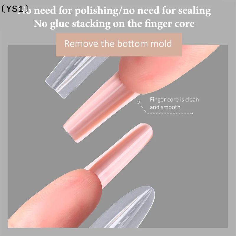 

〔YS1〕Sandwich Dual Nail Forms 240pcs 14Size Quick Extensions-Dual Forms T-shaped Ellipse Manicure Forms Top Mold Bottom Mold 3D