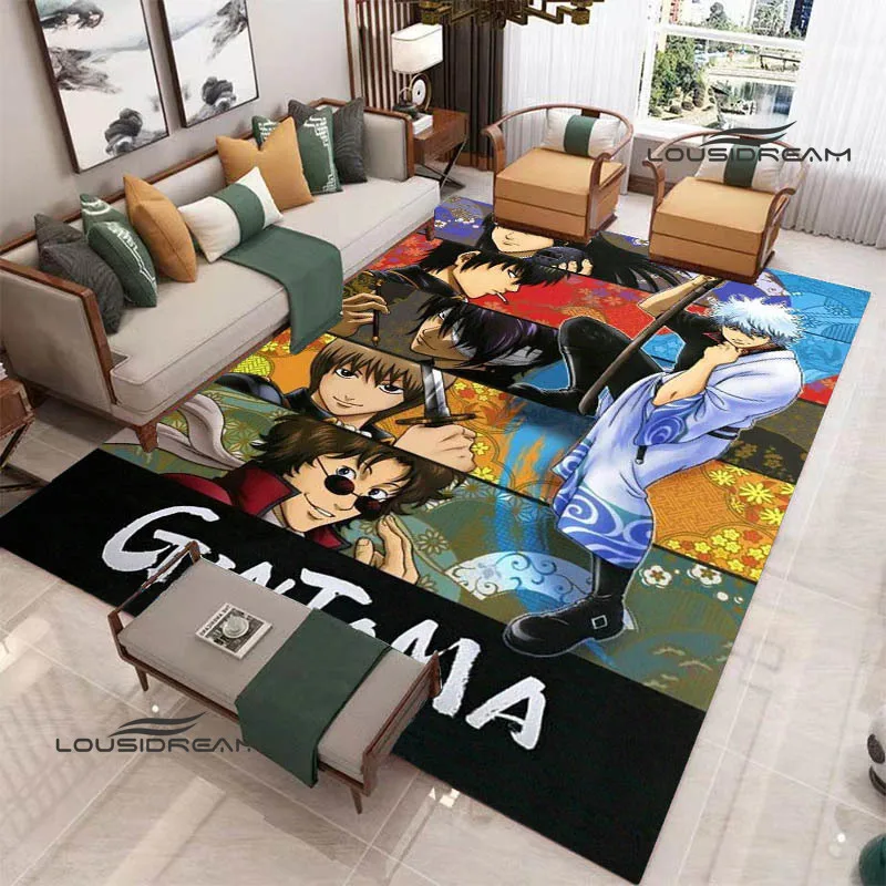 GINTAMA Cartoon Printed carpet Non-slip carpet outdoor carpets area rug Home bedroom decor rug for bedroom birthday gift