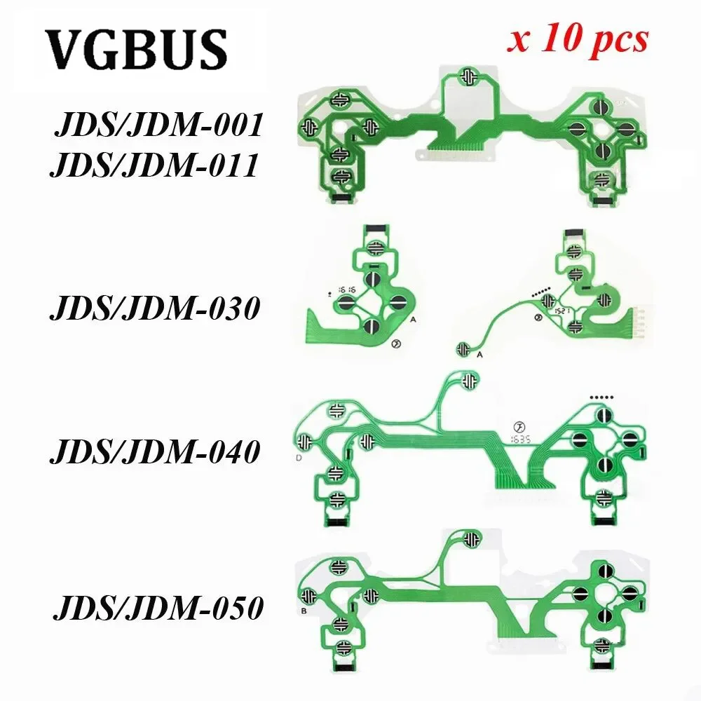 10 pezzi Set per Ps5 Ps4 Pro Slim Jdm 040 050 Controller Ps3 pellicola conduttiva tastiera cavo flessibile circuito di ricambio Pcb Ribbon