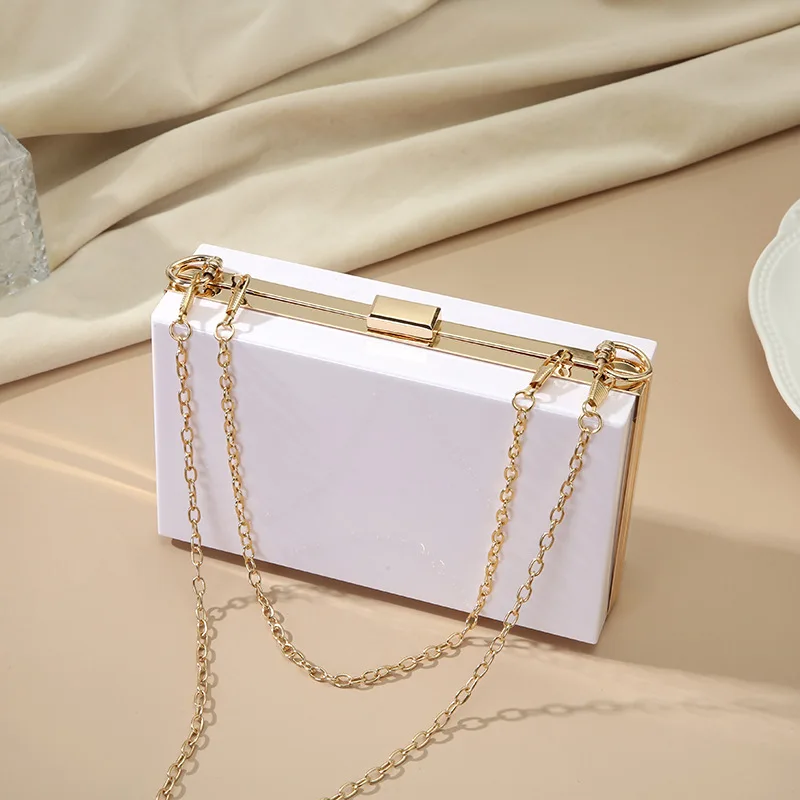 New Acrylic Transparent Women Clutch Bag Chain Luxury Brand Women Messenger Bag Evening Bag Handbag Chain Shoulder Bag