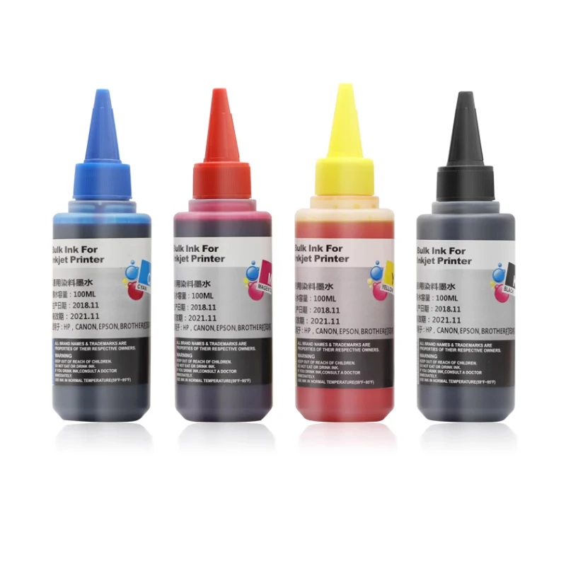 Imagem -02 - Kit de Tinta de Corante Universal Compatível com Canon Pgi225 325 425 525 625 725 825 220 221 320 321 520 521 820 821 100ml Cor Cor 100ml