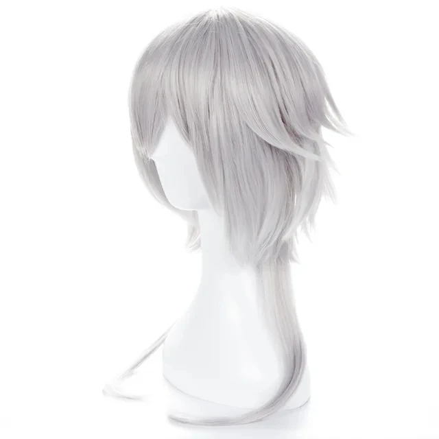 Anime Bungo Stray Dogs Fukuzawa Yukichi Silvery White Heat Resistant Hair Cosplay Costume Wig