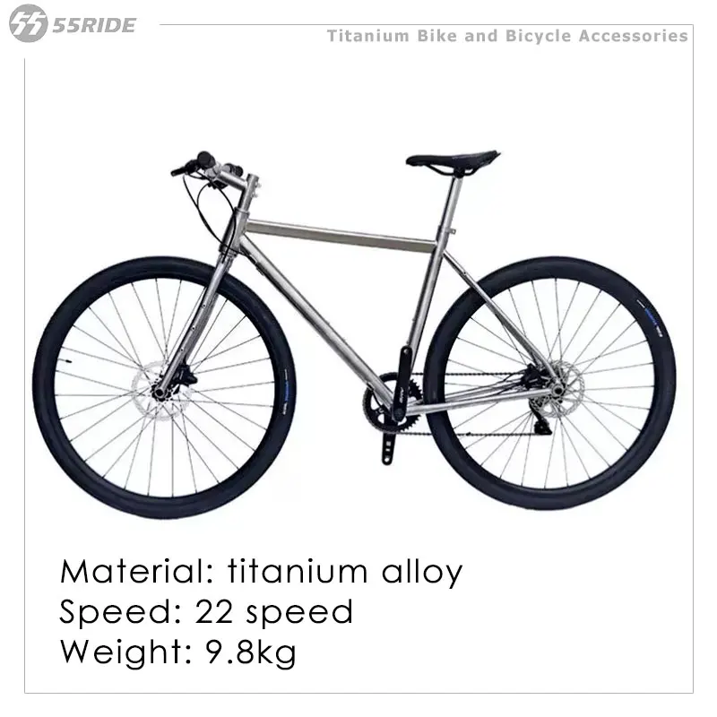 700c Titanium Alloy Gravel Road Bicycle Thru Axle Flat Handle 22 Speed Hydraulic Disc Brake