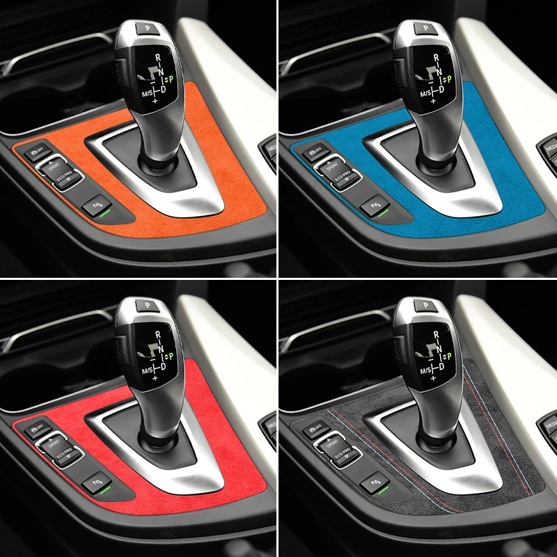 For BMW 3 4 Series  F30 F34 F32 F33 F36 Made of Alcantara Car Gear Shifter Panel Cover Trim Stickers Interior Accessories