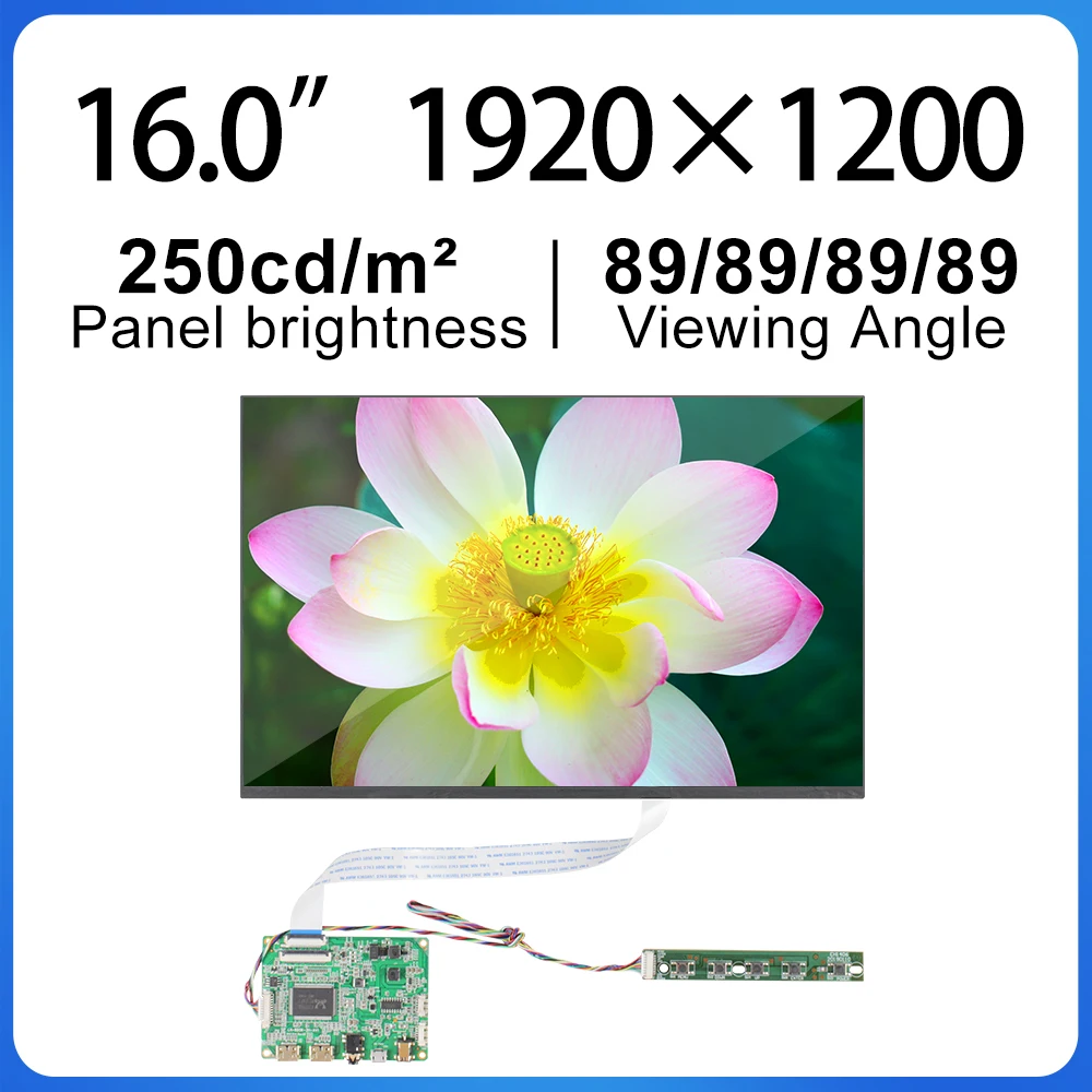 16-inch Laptop Display Lcd Screen LCD driver board 1920 (RGB)*1200 eDP 30pins full view