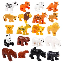 Big Building Blocks Animal Accessory Parts Assemble Bricks Zoo Lion Bear Tiger Elephant Panda Educational Toys for Children Gift