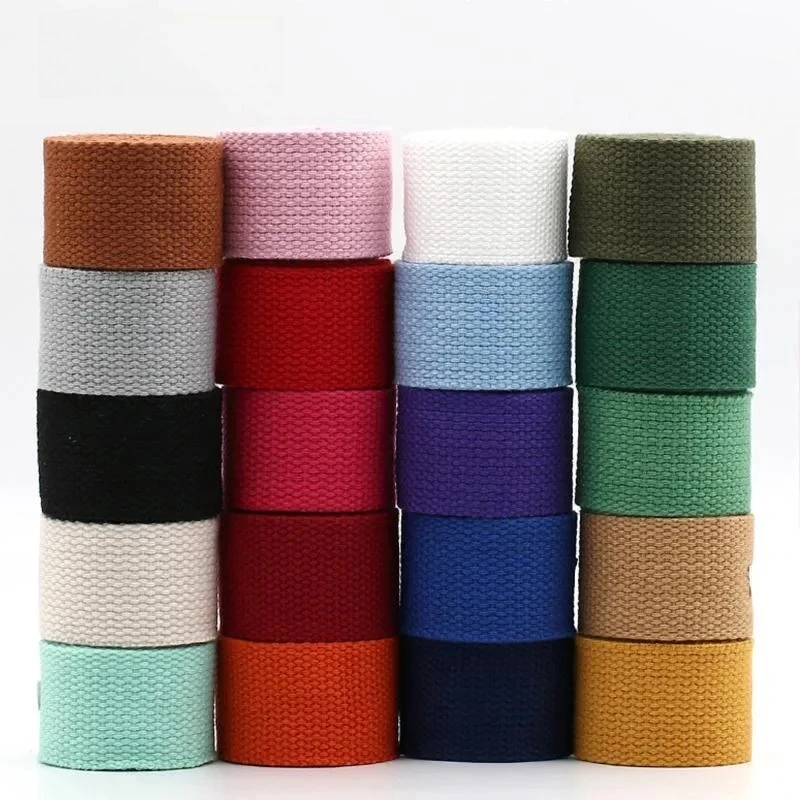 5 Meters 25mm Solid Color Cotton Webbing Bag Canvas Webbing Knapsack Strapping Sewing Bag Strap Accessories DIY Webbings
