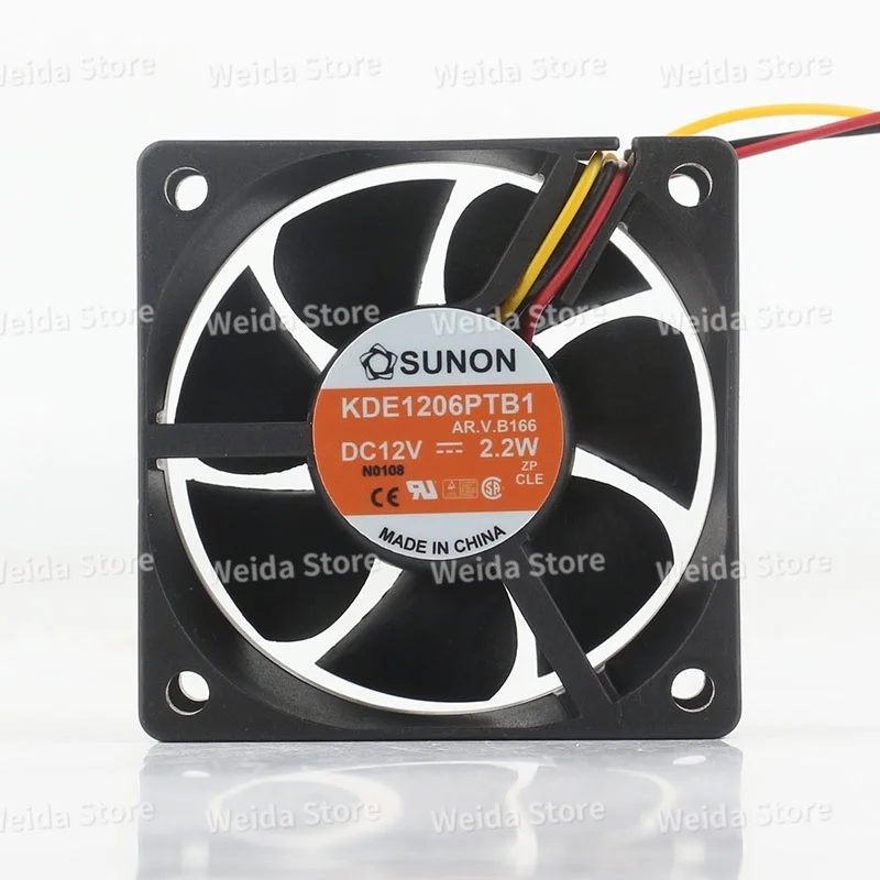 KDE1206PTB1 Original SUNON 6025 12V 2.2W 60X60X25MM Suspension Magnetic Floating Heat Dissipation Fan