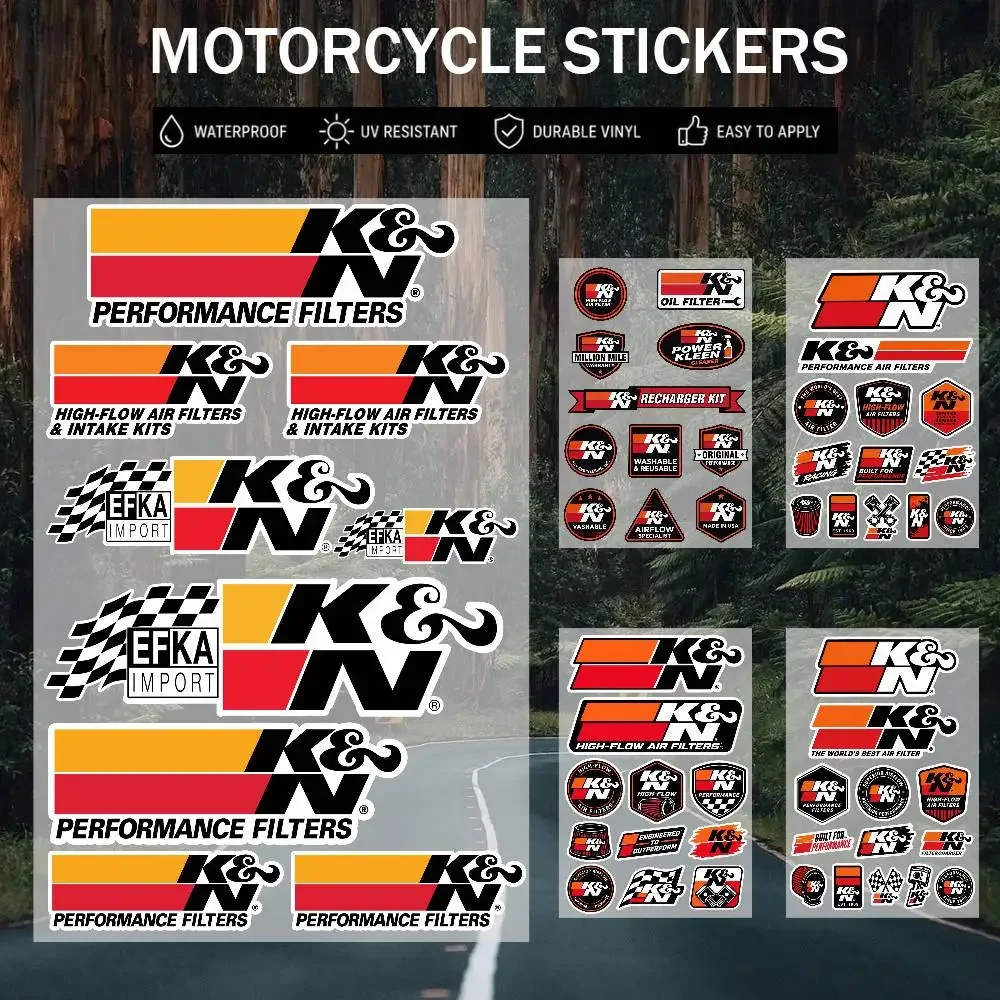 K-k&n Stickers Moto Sticker Auto Body Bumper Windows Motorcycle Laptop Walls Vinyl Decal Car Tuning Accessories