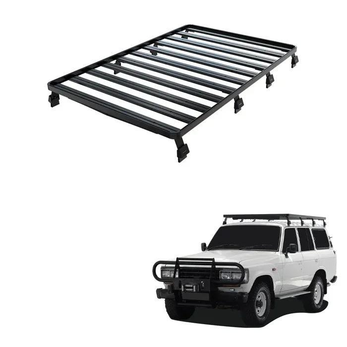 

New Steel Aluminum Alloy Luggage Rack With Cross Bar Roof Rack for Toyota Land Cruiser LC60 Series Full Top Luggage Platform