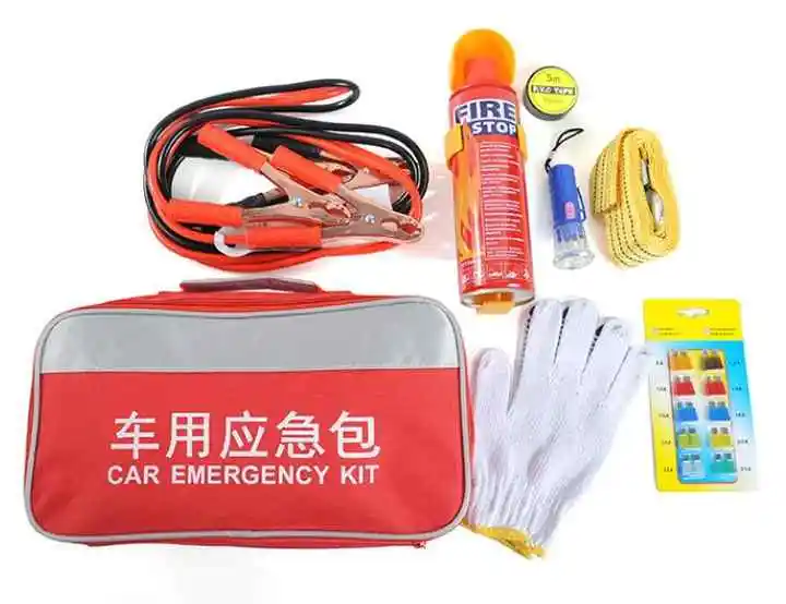 Car Vehicle Emergency Rescue Bag Jumper Cables Onboard Mini First Aid Kit Auto Emergency Road Kit