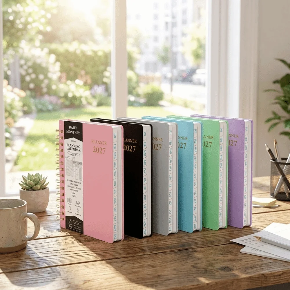 A5 2027 Yearly Planner Notebook Efficiency Thick Paper A5 Agenda Planning Notebook 365 Days Diary Plan Portable