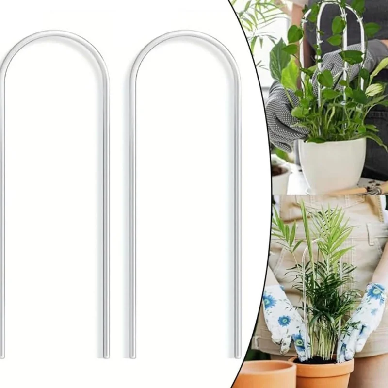 2‑10Pcs U‑Shaped Clear Acrylic Plant Trellis, Transparent Mini Plant Support Grid Frame for Indoor Potted Climbing Vines