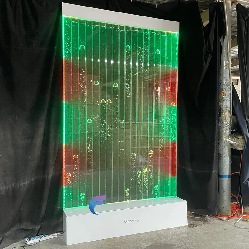 custom.Interior Decoration Floor Standing Acrylic Tube Bubble Wall Panel with Color Changing LED Lights Multifunctional