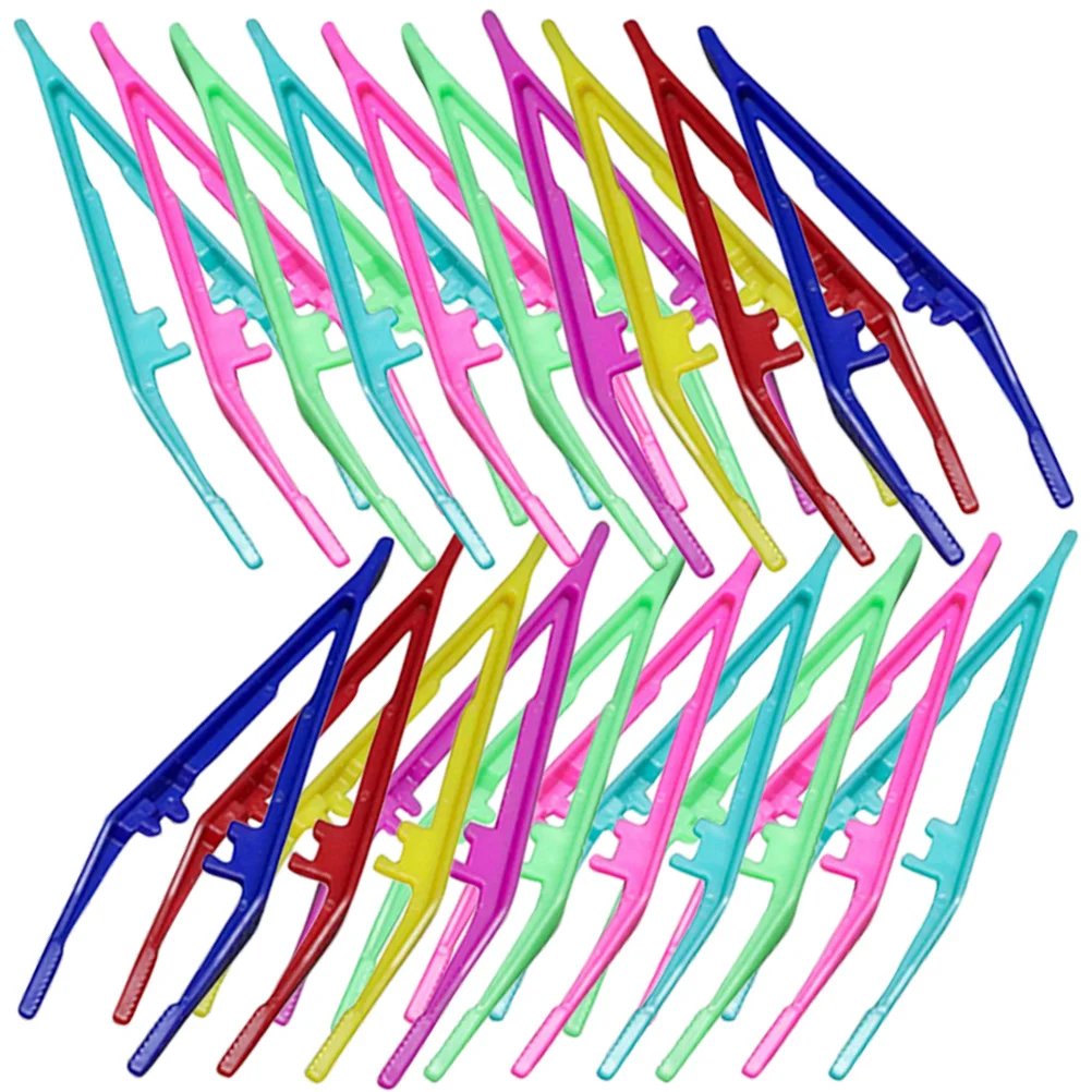 30Pcs Plastic Tweezers Ergonomic Design Eyebrow Shaper Set Fine Hair Grip Women Makeup Supplies Trimming Supplies