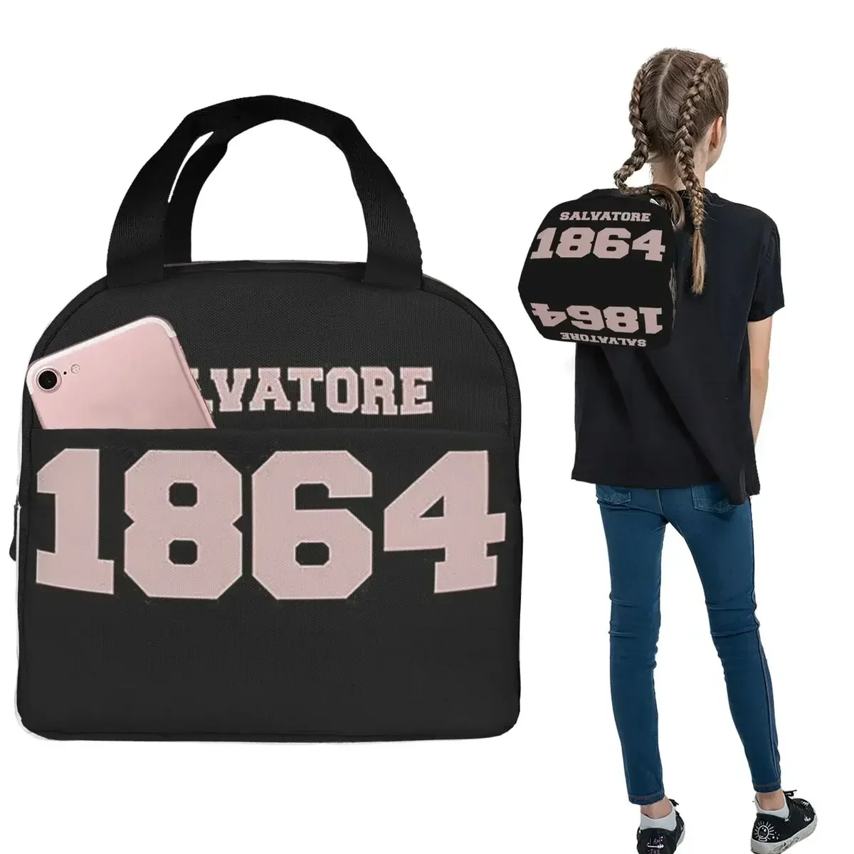 The Vampire Diaries Insulated Lunch Bag for Women Kids Portable Food Boxes Thermal Lunch Box Tote