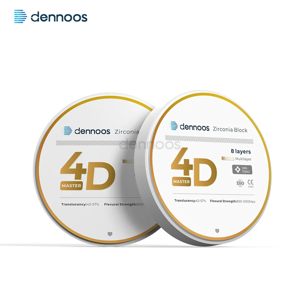 Lodden 4D Master Multilayer Zirconia Block Disc for Open CAD/CAM Systems - Dental Lab Multi-Color Tosoh Materials 1300Mpa