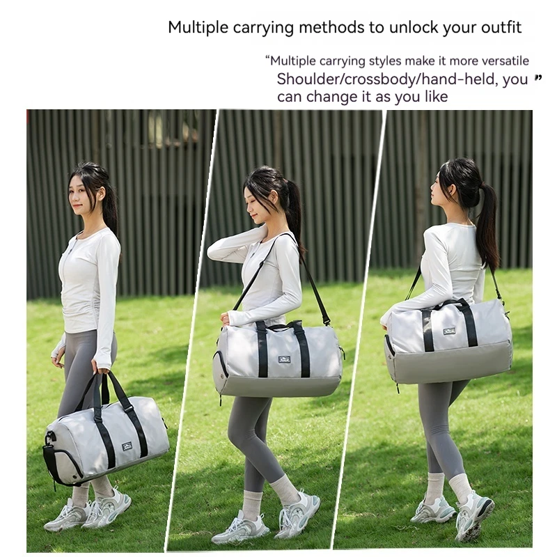 Bolsa de gimnasio para hombre, Mochila deportiva de separación húmeda y seca, bolsa de lona ligera de natación corta, bolsa de viaje portátil de