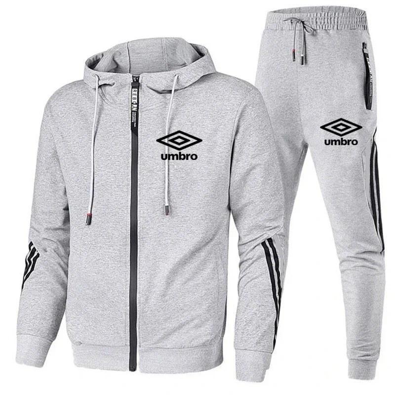 Umbro-chándal con capucha y pantalones de correr para hombre, conjunto deportivo informal de alta calidad para gimnasio, otoño e invierno, 2024