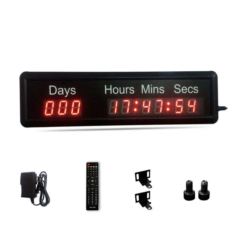 1-Inch Red LED Timer with Text And Numeric Countdown Clock Display for College Entrance Exam Days