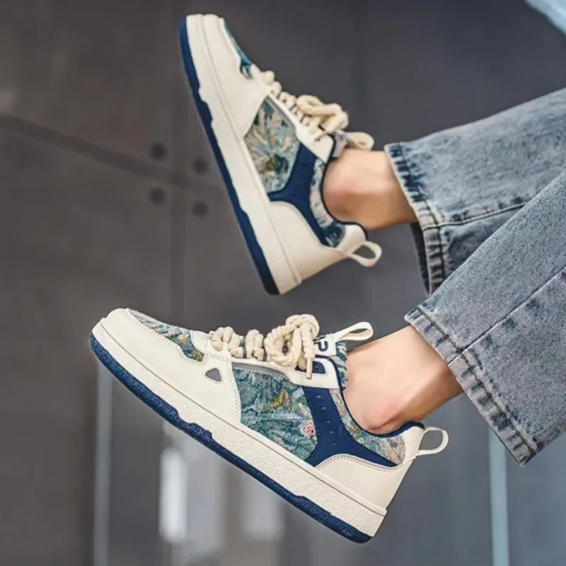 Scarpe basse casual da uomo alla moda Scarpe vulcanizzate da uomo comode e classiche in tela PU patchwork